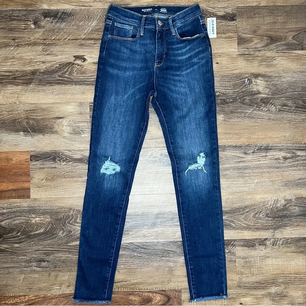 Old Navy High Waisted Rockstar 360° Stretch Jeggings - Dark Medium Wash, Size 14